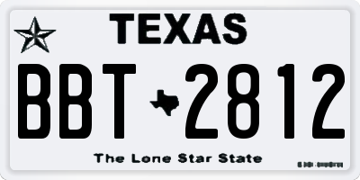 TX license plate BBT2812