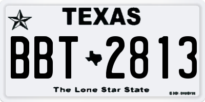 TX license plate BBT2813