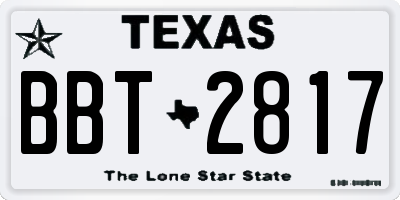 TX license plate BBT2817