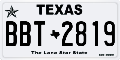 TX license plate BBT2819