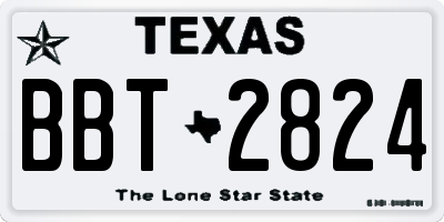 TX license plate BBT2824