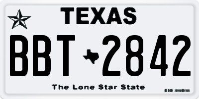 TX license plate BBT2842