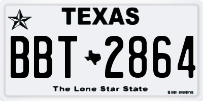 TX license plate BBT2864