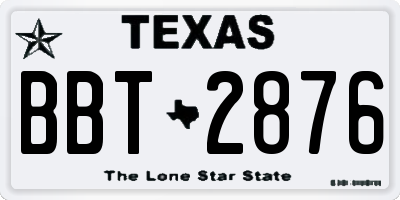 TX license plate BBT2876