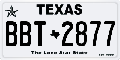TX license plate BBT2877