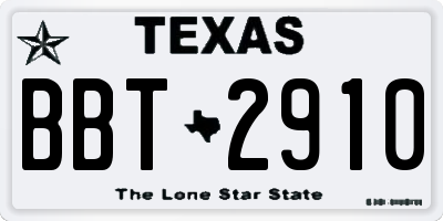 TX license plate BBT2910