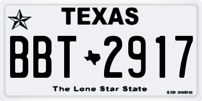 TX license plate BBT2917