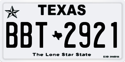 TX license plate BBT2921