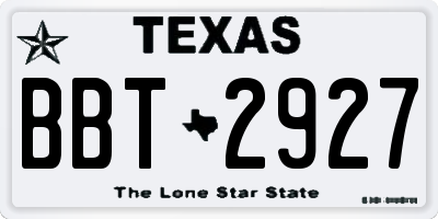 TX license plate BBT2927