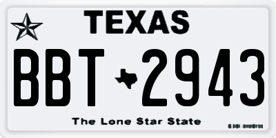 TX license plate BBT2943