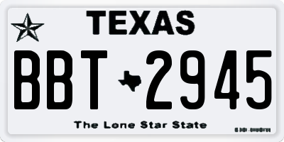 TX license plate BBT2945
