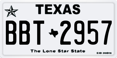TX license plate BBT2957