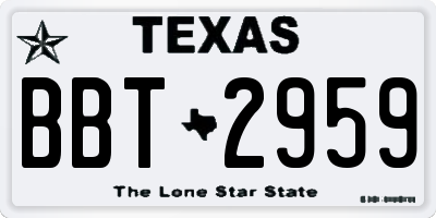 TX license plate BBT2959