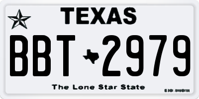 TX license plate BBT2979