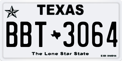 TX license plate BBT3064