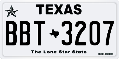 TX license plate BBT3207