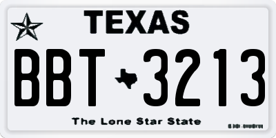 TX license plate BBT3213
