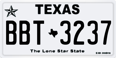 TX license plate BBT3237