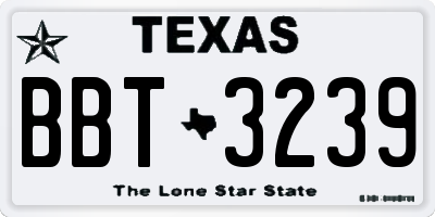 TX license plate BBT3239