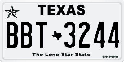 TX license plate BBT3244