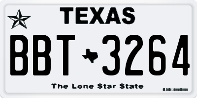 TX license plate BBT3264