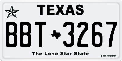 TX license plate BBT3267