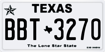 TX license plate BBT3270