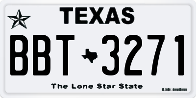 TX license plate BBT3271
