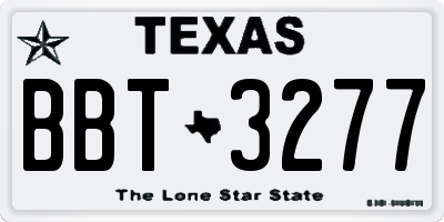 TX license plate BBT3277