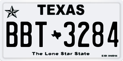 TX license plate BBT3284