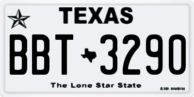 TX license plate BBT3290