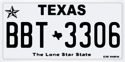 TX license plate BBT3306