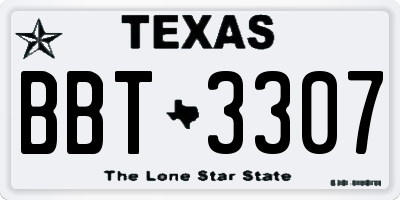 TX license plate BBT3307