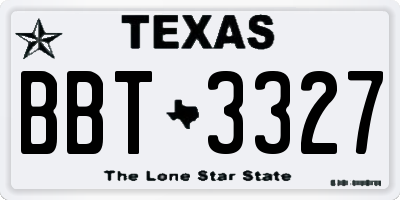 TX license plate BBT3327