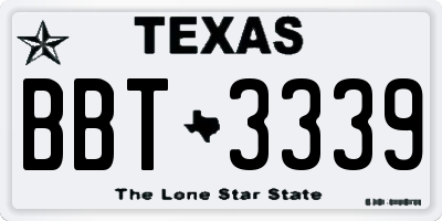 TX license plate BBT3339