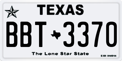 TX license plate BBT3370