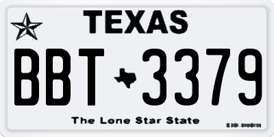 TX license plate BBT3379