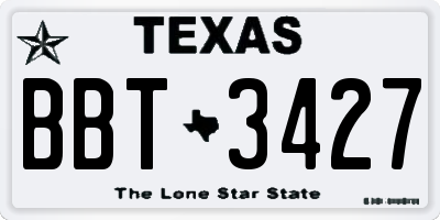 TX license plate BBT3427