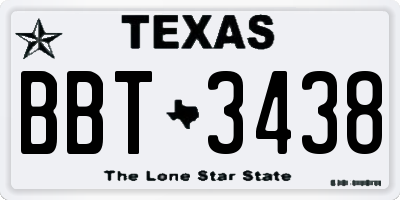 TX license plate BBT3438