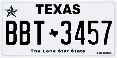TX license plate BBT3457