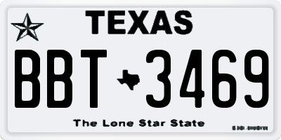 TX license plate BBT3469