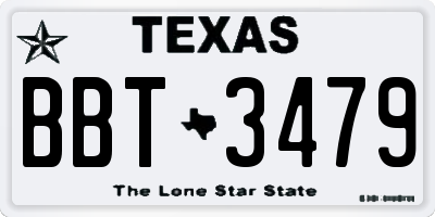 TX license plate BBT3479