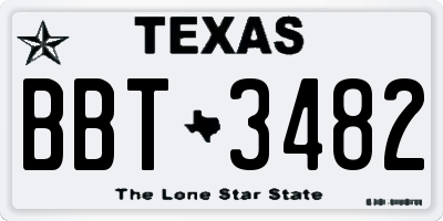 TX license plate BBT3482