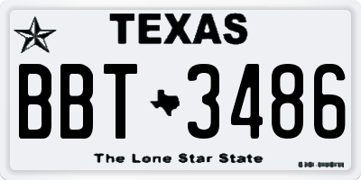 TX license plate BBT3486