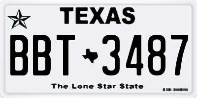 TX license plate BBT3487