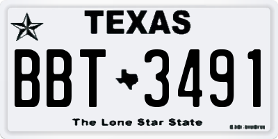 TX license plate BBT3491