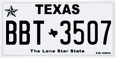 TX license plate BBT3507