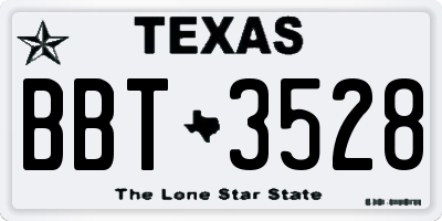 TX license plate BBT3528
