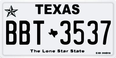 TX license plate BBT3537