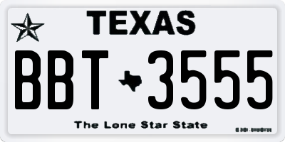 TX license plate BBT3555